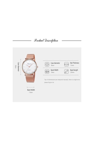 Fastbuy Erkek Kadın Cenevre Moda Kuvars İzle Paslanmaz Çelik Kordonlu Altın Beyaz Kadran Saat Çok Renkli