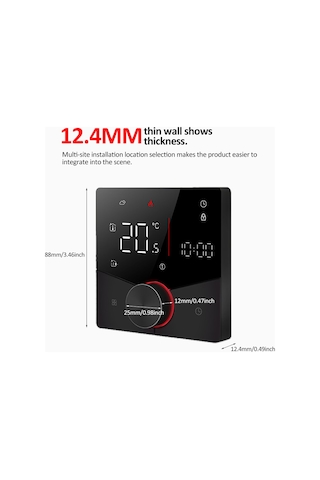 Padalink Ga Sıcaklık Kontrol Cihazı - Akıllı Wifi Termostat, Su Isıtma İçin 5a Kapasite, Siyah, Sabit Sıcaklık Regülatörü