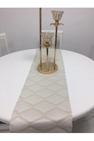 Simge Jakar Pamuk Polyester Krem Runner 40x140 Cm 681 Krem