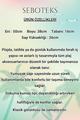 Seboteks Fermuarlı İçi Astarlı Cepli Zebra Desenli Büyük Boy Plaj Çantası Sbc3223 Siyah-beyaz