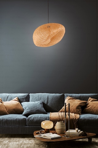 Bohem Bambu Asimetrik Sarkıt Avize Lamba 58cm - Iskandinav, Modern, Bohem, Rattan Aydınlatma Bambu