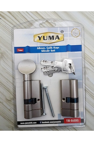 YUMA 68 MM BİLYALI TUZAKLI KAPI KİLİT GÖBEĞİ BAREL SETİ 2Lİ
