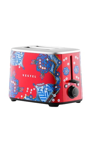 Vestel X Aslı Filinta Retro Kırmızı Çini Ekmek Kızartma Makinesi