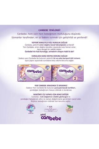 Canbebe Yenidoğan Bebek Bezi 1 Numara Jumbo Paket 40 Adet