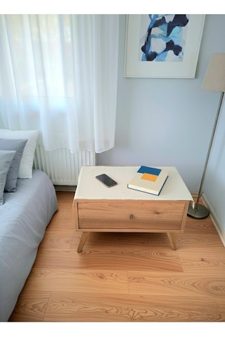 45x90 Cm Ham Bez Komodin Örtüsü %100 Pamuklu Yatak Odası Komodin Örtüsü Pamuklu Doğal Kumaş 2'li Set Bej