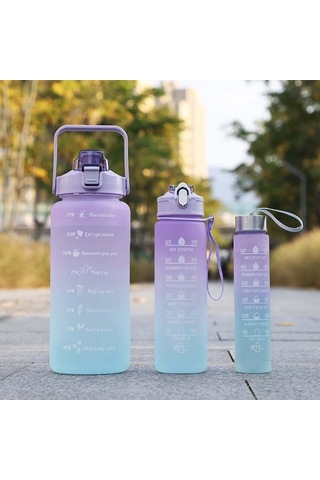 Novahub Renkli 2l Spor Şişesi: Pc, Pp, Gıda Silikonu, 30x11x11 Cm, 220g, El Yıkama Önerilir Mor Renk Mor