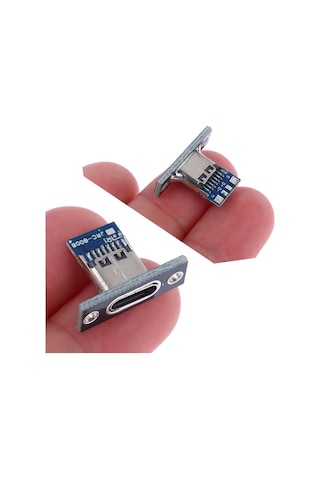 Usb 3.1 Type C Panel Montaj Dişi Soket 4 Pin Smd Lehimlenebilir Padler Konnektör Telefon Şarj