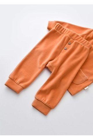 BabyCosy Kapüşonlu Kadife Pantolon Ve Uzun Kollu Gömlek Takım 001