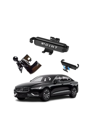 Volvo S60 Araca Özel Cep Telefonu Tutacağı Robotik Oynar Başlıklı 2018-2024 Arası Profesyonel Ürün Siyah