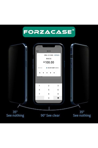 Forzacase Samsung Galaxy Uyumlu S24 İçin Privacy Hayalet Ekran Koruyucu Seramik Film - Fc292 Siyah