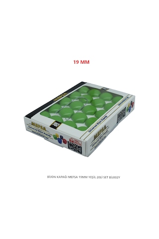 Bijon Kapağı Düz 19 Mm Yeşil 20 Li Set
