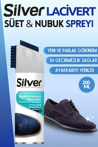 Süet ve Nubuk Yenileyici Sprey Boya Su İtici Etkili Lacivert 200ML Beyaz
