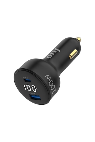 Juo 100w Led Ekranlı Type-c + Usb-a Araç Şarj Aleti İphone & Android & Notebook Araç İçi Şarj Cihazı
