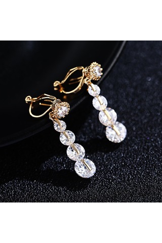 Geeksen Şık S925 Gümüş Kalp Küpe - İnci Ve Zirkon Detaylı Günlük Kullanım Gold