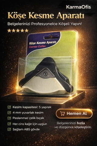 Köşe Kesme Aparatı Laminasyon, Kartvizit Ve Fotoğraf İçin Yuvarlak Köşe Kesici 5 Yaprak