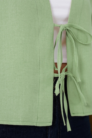 Bigdart Önü Bağlamalı Keten Kimono 960 - E.Yeşil