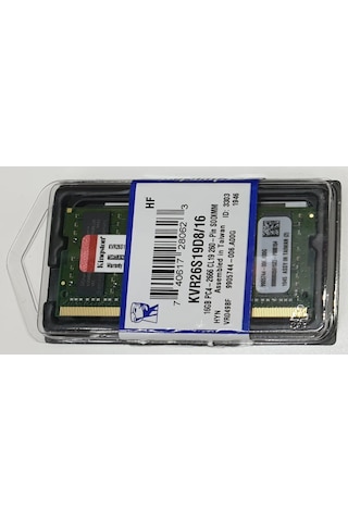 Kıngston Kvr26s19d8/16, 16gb, 2666mhz, Ddr4, Sodimm Notebook Ram, 1,2v, Cl19