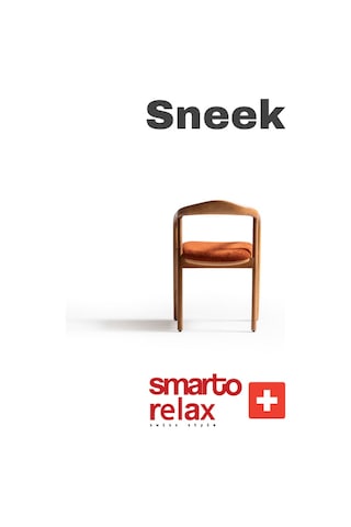 Smarto Relax Sneek 2'li Yemek Masası Sandalye Seti - Ahşap Ayaklı, Turuncu Kumaş Turuncu Ve Kahverengi