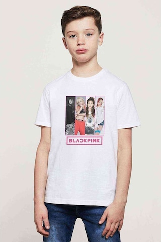 Tshirthane Kpop Blackpink Black Pink Collage Baskılı Unisex Çocuk Beyaz T-S