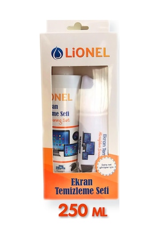 Lionel Ekran Temizleme Seti 250 Ml Temizleme Spreyi + 30x30 Cm Mikrofiber Temizleme Bezi-181