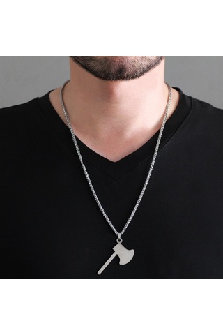 Balta Tasarım Silver Renk Çelik Erkek Kolye (507024679) Çok Renkli