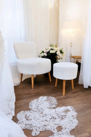 Çay Seti Tekli Koltuk Berjer Ve Puf Takımı Salon, Balkon, Ofis 2 Li Takım Beyaz