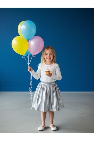 Zekids Kız Çocuk Pamuklu Kaşkorse Bluz-16456 Ekru