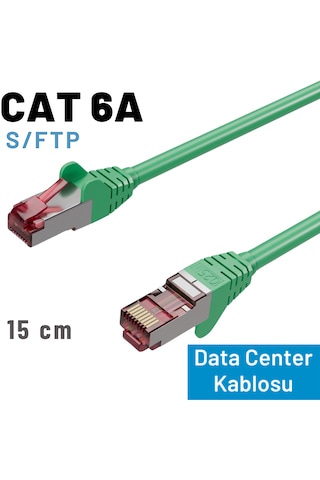 Irenıs 12 Adet Cat6a S/ftp Ethernet Data Center Kablosu, 15 Cm