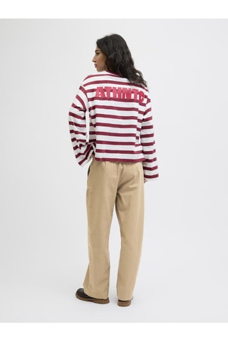 Jack & Jones Kadin Pileli Barrel Fit Kesim Pantolo - Maddy - 12282465 Cornstalk