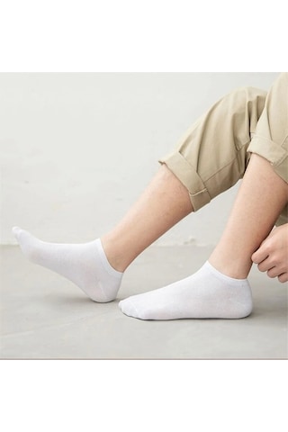 Socks Stores Erkek Çorap Patik Corap 5 Adet Beyaz
