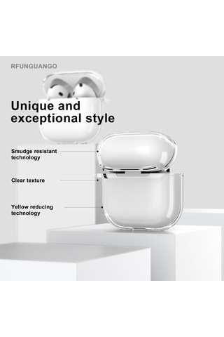 Apple Uyumlu AirPods 3. Nesil İle Kılıf Kristal Silikon Şeffaf Case Şeffaf
