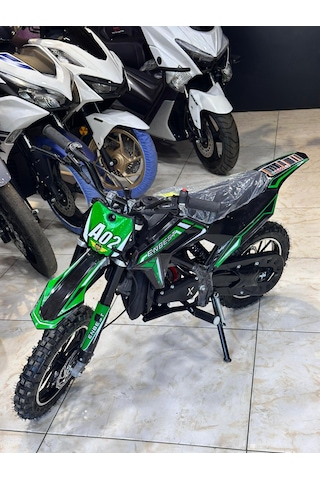 Enbest Benzınlı Çocuk Cros Motoru Hidrolik Frenler 7-17 Yaş Yeşil