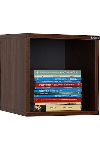 Adoremobilya Dekoratif Kare Duvar Rafı - Ispanyol Ceviz