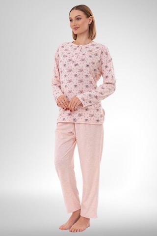 Mecit Pijama Mecit 6314 Pudra Kadın Büyük Beden Pijama Takımı Pudra
