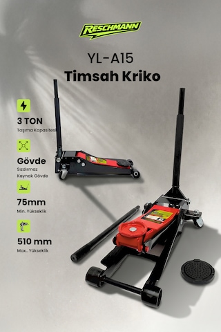 Res-yl-a15 Profesyonel Timsah Kriko 3 Ton - Alçak Profil