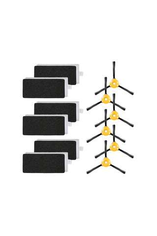 Padalink Ecovacs Deebot N79/n79s Robot Süpürge Aksesuarları - 6 Yan Fırça + 6 Hepa Filtre Tam Seti, Performansı Koru, Kolay Değişim