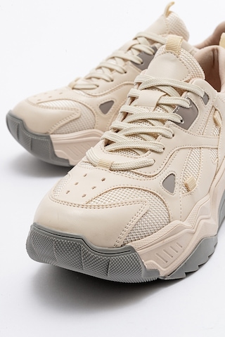 Luvishoes Lecce Kadın Spor Ayakkabı - Ekru - Gri