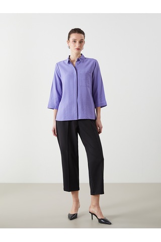 Lcwaıkıkı Classic Mavi Loose Fit Kadın Gömlek
