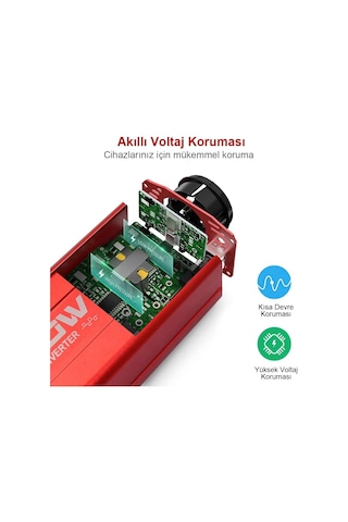 Kbn300 12v/220v 300watt Modifiye Sinüs Dönüştürücü İnvertör Çok Renkli