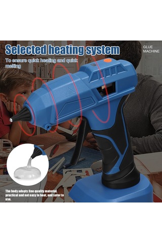 Geeksen Kablosuz, Taşınabilir Ergonomik Tutuşlu Sıcak Yapıştırıcı Tabancası - Dıy Ve Onarım İçin İdeal