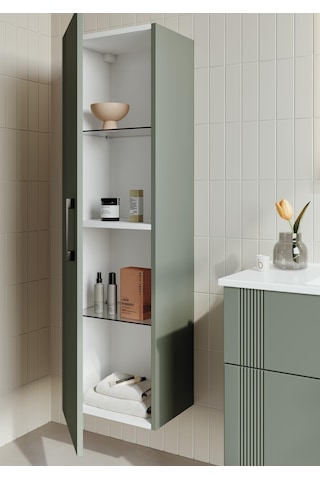 Orka Bari 65 Cm Mat Yeşil Banyo Dolabı Takımı Ve Boy Dolabı Mat Yeşil