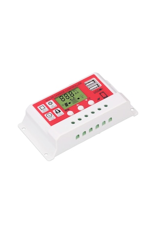 Tenfowee Güneş Enerjisi Şarj Kontrolörü 12v/24v 10a, Pwm Teknoloji, Lcd Ekran, İki Usb Çıkışı, Çoklu Akü Desteği, Güvenlik Koruma Fonksiyonları