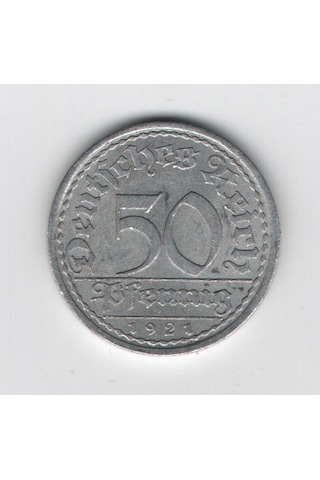 Almanya Weimar Cumhuriyeti 50 Pfennig 1921-a Mp2096