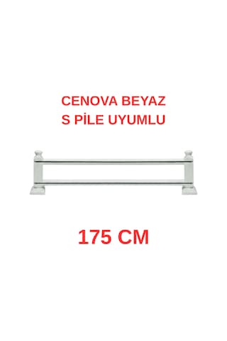 Cenova S Pile Ve Perde Düğmesi Uyumlu Çetray Çift Raylı Modern Ahşap Rustik Beyaz 175 Cm Beyaz