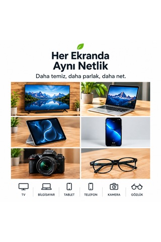 Ekran Temizleme Spreyi Seti 250ml Mikrofiber Bez Televizyon, Bilgisayar, Telefon, Gözlük Temizleme