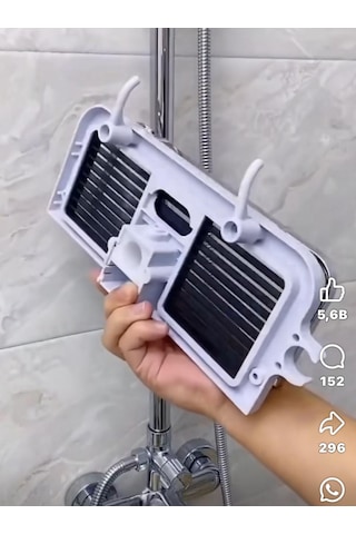 Sürgü Duş Organizeri Sabunluğu Beyaz