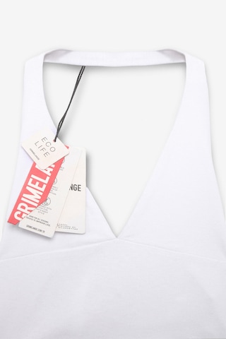 Grimelange MORIENNE Kadın Halter Yaka Kalın Askılı Sırtı Açık Crop Beyaz Bluz