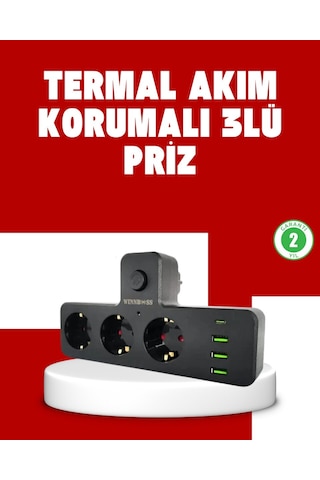 7 Portlu Çoklu Priz Usb Ve Type-c Girişli Akıllı Güç Ünitesi 0-2