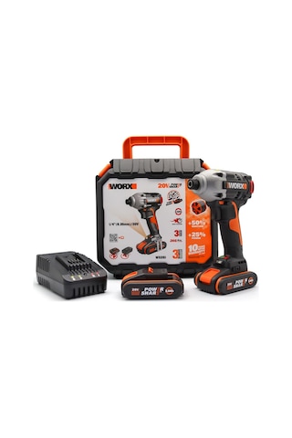 Worx WX261 20 V 2.0 Ah Li-ion Çift Akülü 260nm Kömürsüz Profesyonel Darbeli Tornavida