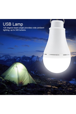 Jeemson Usb Çalışır 340 Lumen Led Işık, 120 Derece Aydınlatma, Gömlekli Taşınabilir Kamp Acil Durum Lambası Beyaz
